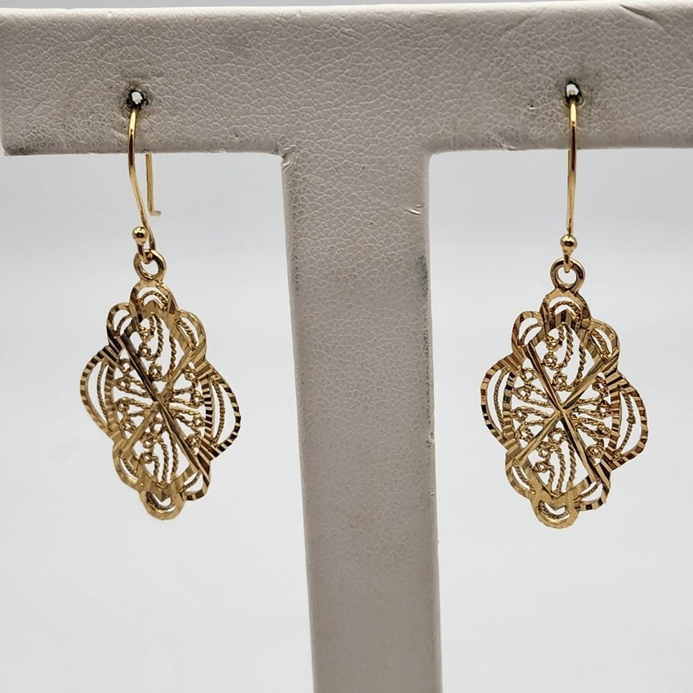 Gold Plated Sterling Silver Dangling Earrings